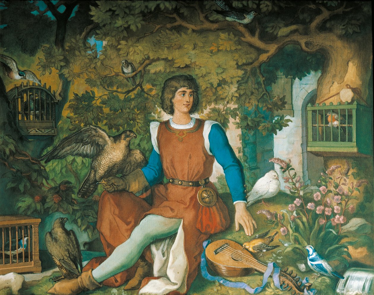 Portret Walthera von der Vogelweide, z sagi Tannhausera (olej na płótnie) autorstwa Eduard Ille