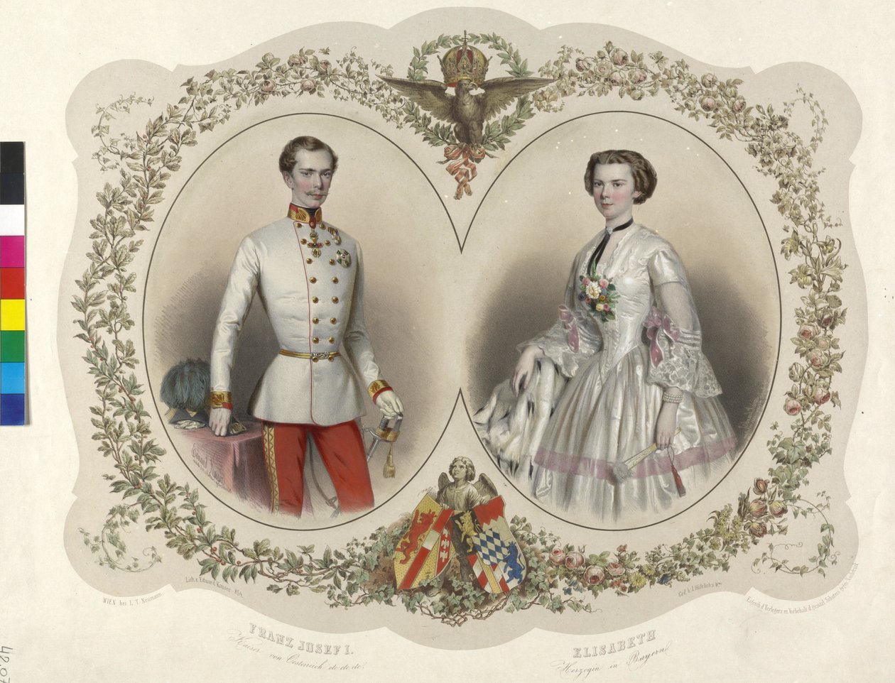 Franciszek Józef I, cesarz Austrii - Elżbieta, księżna Bawarii autorstwa Eduard Kaiser