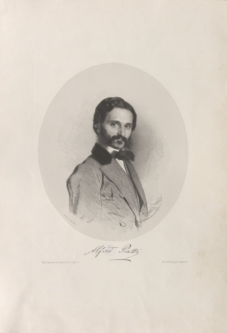 Portret wiolonczelisty i kompozytora Alfredo Piattiego 1822-1901 , 1858. autorstwa Eduard Kaiser