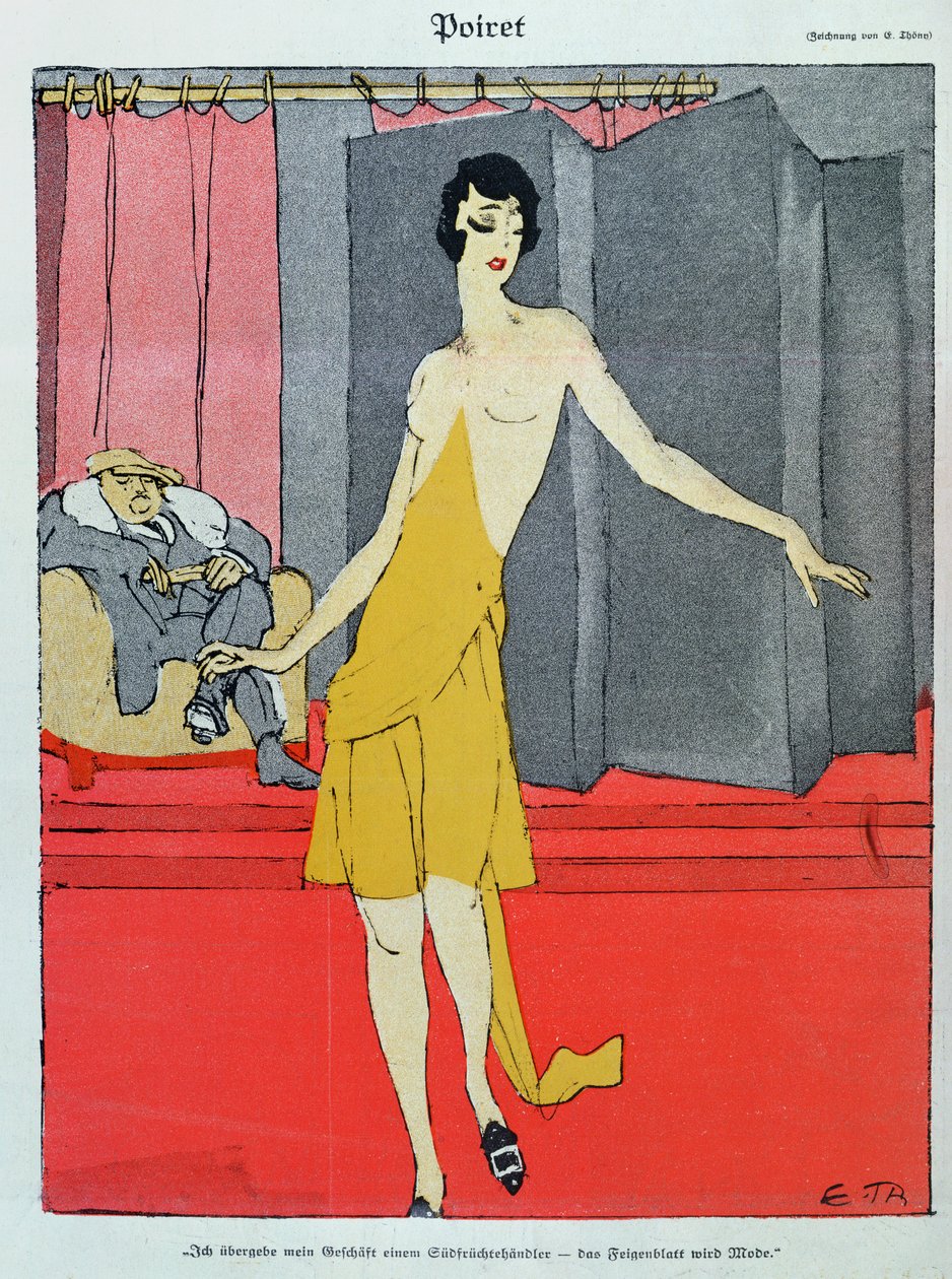 W Couturier, model z Paulem Poiretem (1879-1944) z „Simplicissimus” autorstwa Eduard Thöny