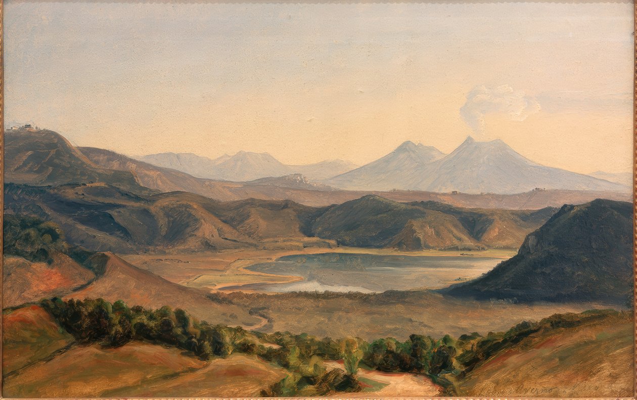 Jezioro Averno i Vesuv autorstwa Eduard Wilhelm Pose