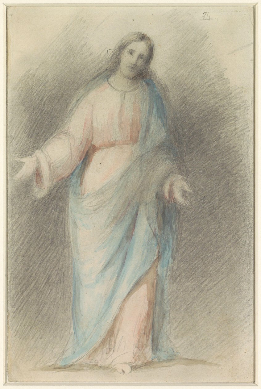 Chrystus stojący z wyciągniętymi ramionami autorstwa Eduard von Heuss