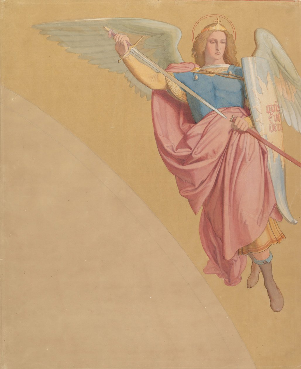 Archanioł rysujący miecz, 1825-86. autorstwa Eduard von Steinle