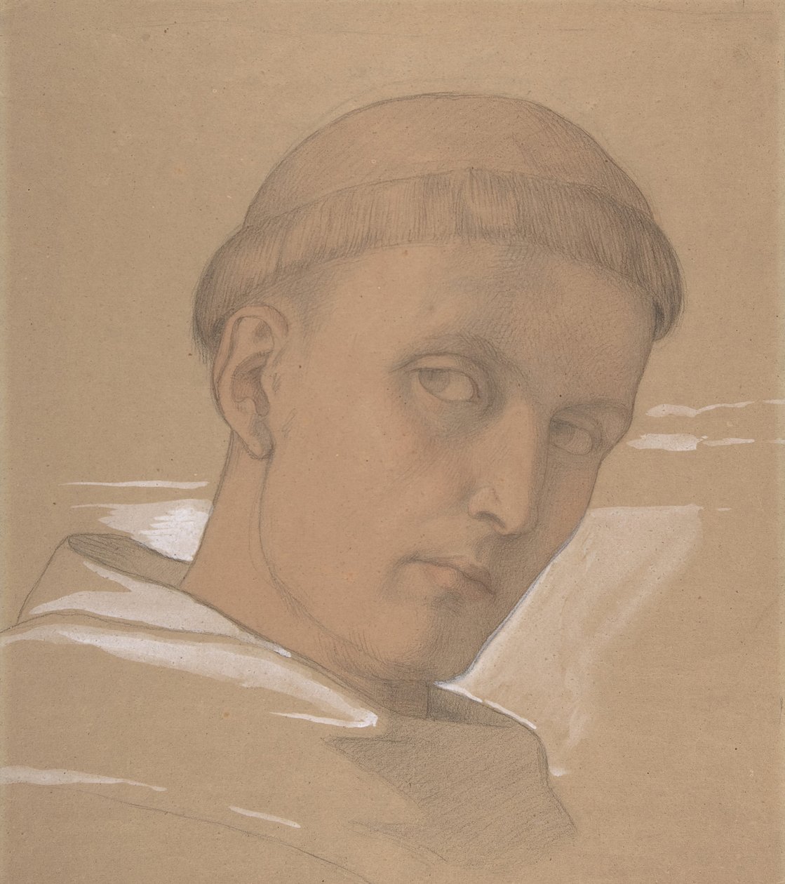 Gabinet Głowy św. Augustyna do obrazu Madonny z Dzieciątkiem..., 1846 r. autorstwa Eduard von Steinle