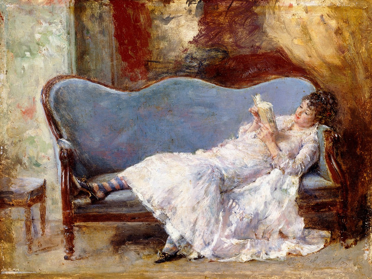 Pani czytająca, autorstwa Eduardo Leon Garrido