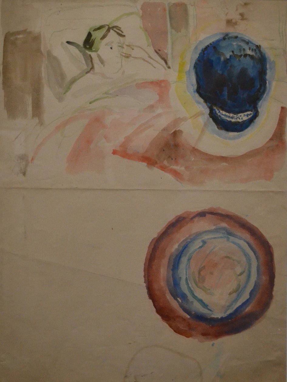 Artysta z czaszką autorstwa Edvard Munch
