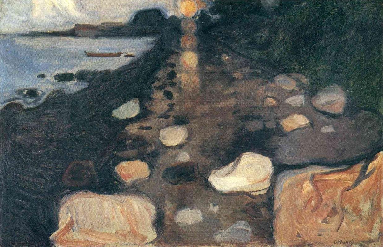 Światło księżyca na plaży autorstwa Edvard Munch