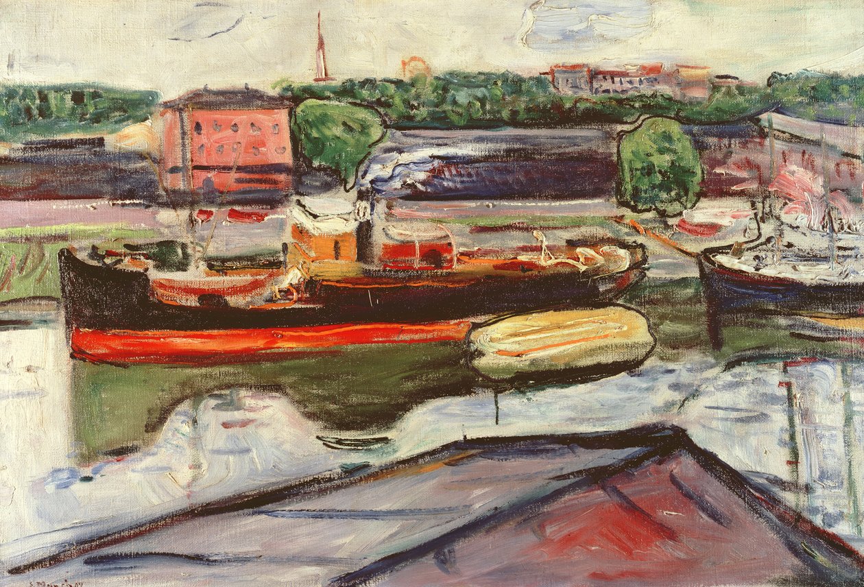 Portret Lubeki z parowcem autorstwa Edvard Munch