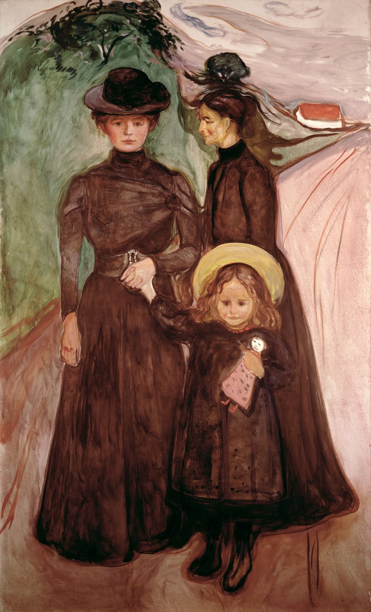Rodzina w drodze ok. 1903 r. autorstwa Edvard Munch