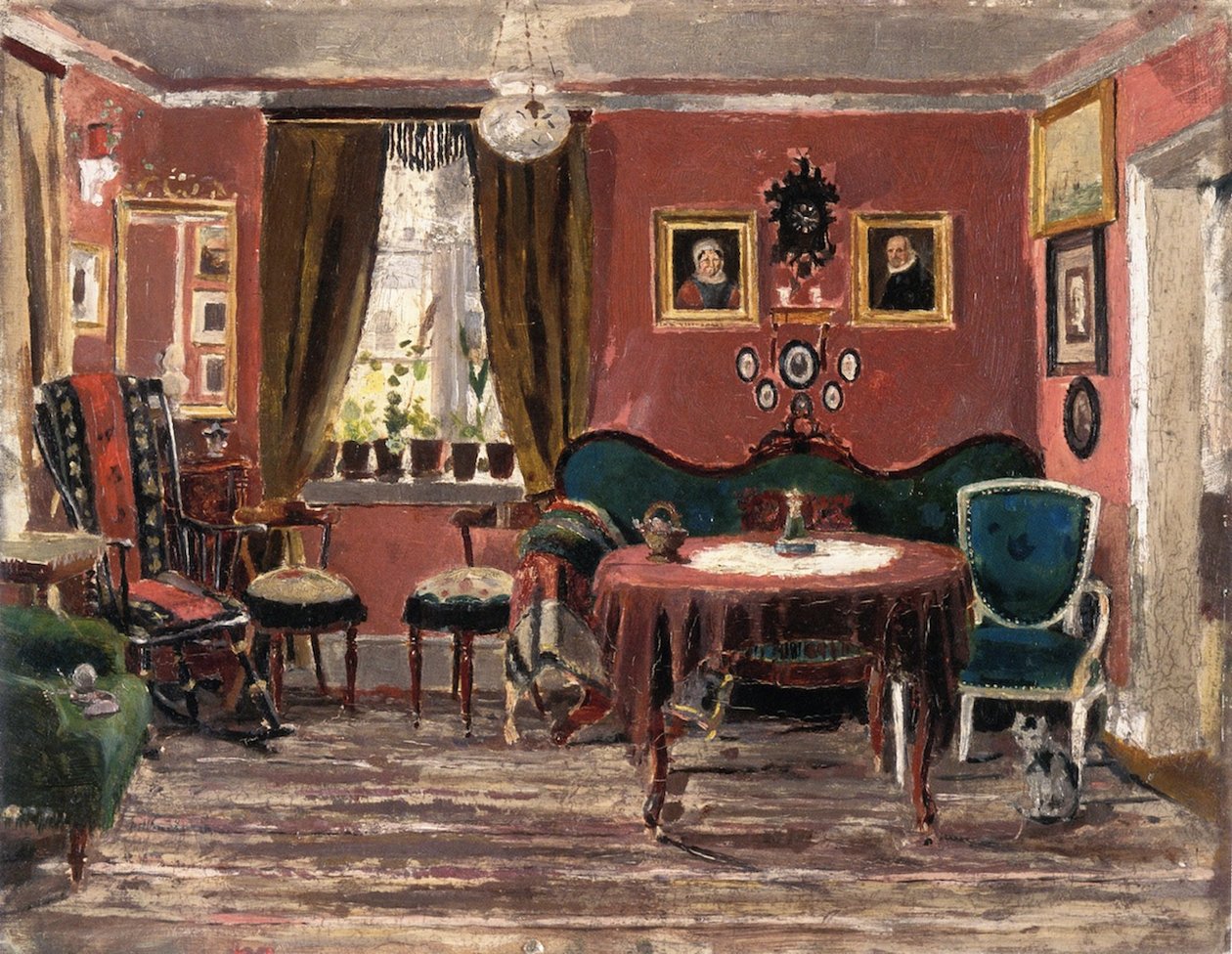 Salon Misses Munch w Pilestredet 61 (1881) autorstwa Edvard Munch