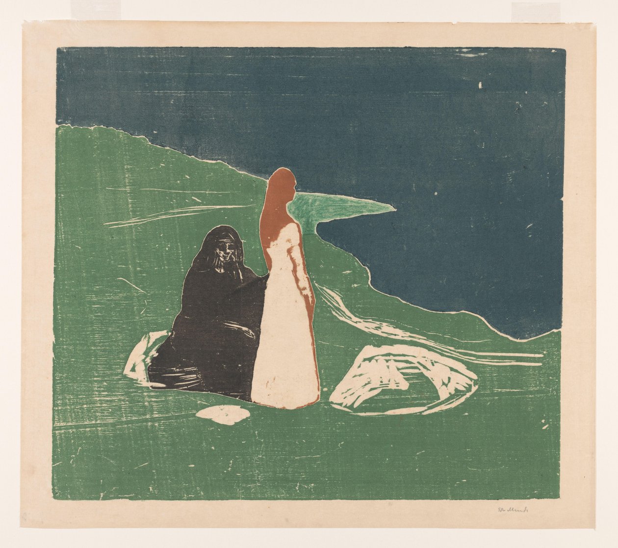 Dwie kobiety na brzegu (tytuł oryginalny) autorstwa Edvard Munch (signed by artist)