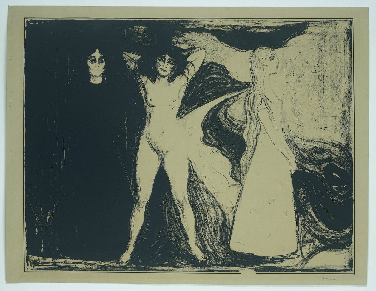 Kobiety w trzech etapach (tytuł oryginalny) Kobieta (sfinks) (tytuł oryginalny) autorstwa Edvard Munch (signed by artist)