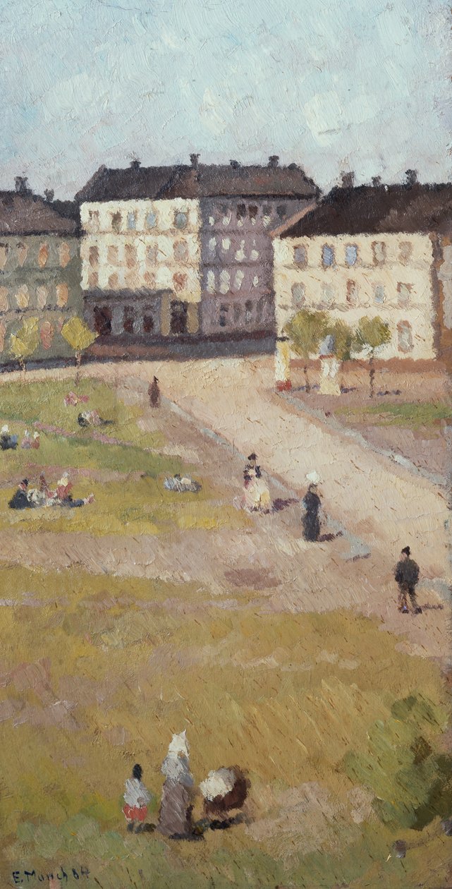 Popołudnie na placu Olav Ryes autorstwa Edvard Munch