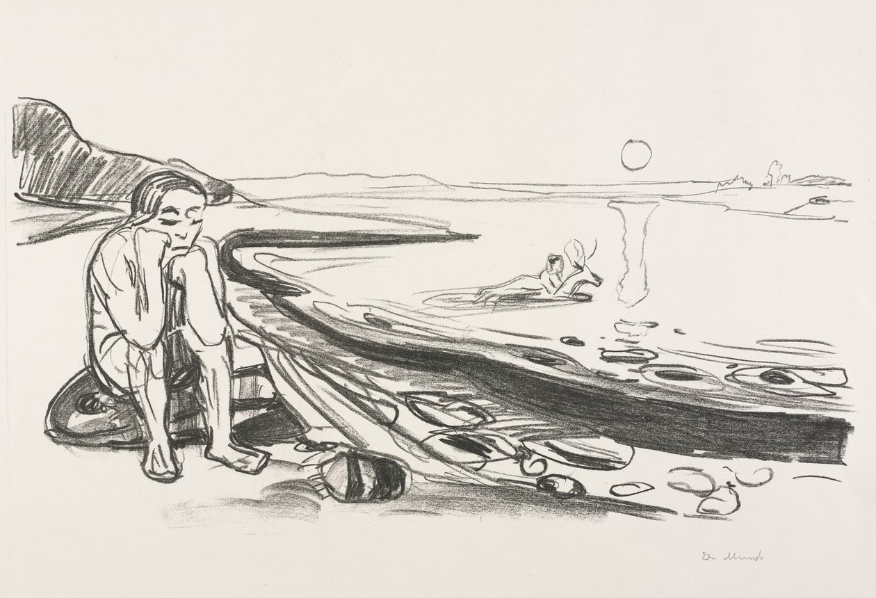 Alfa i Omega:  Lot Omegi autorstwa Edvard Munch