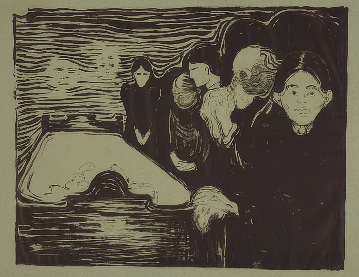 Na łożu śmierci. 1896 autorstwa Edvard Munch