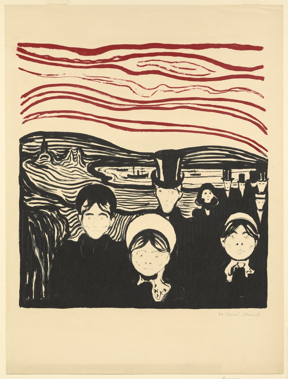 Niepokój, 1896 autorstwa Edvard Munch