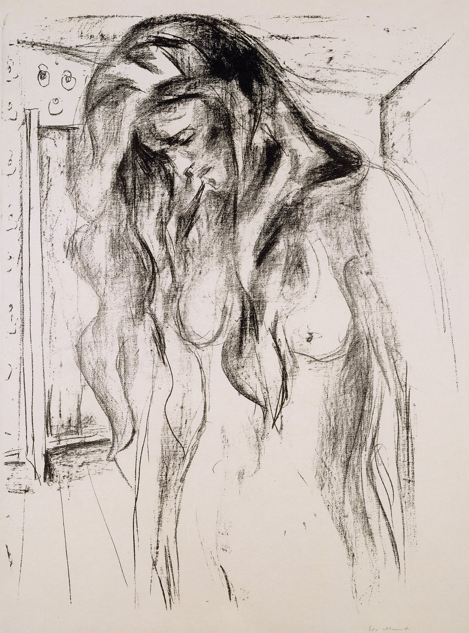 płacząca dziewczyna; płacząca dziewczyna autorstwa Edvard Munch
