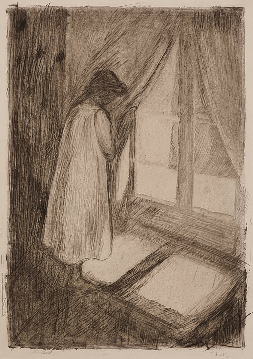 Dziewczyna przy oknie. 1894 autorstwa Edvard Munch