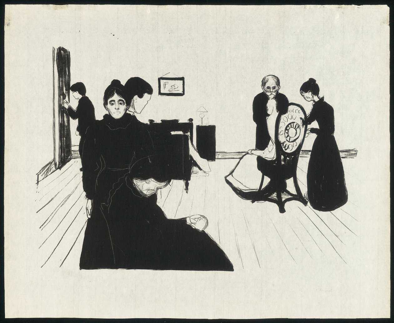 Śmierć w schowku autorstwa Edvard Munch