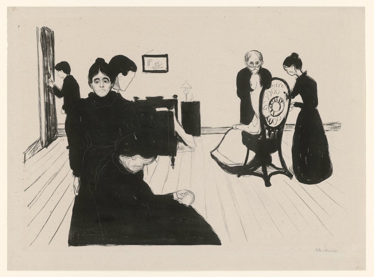 Śmierć w sali szpitalnej autorstwa Edvard Munch