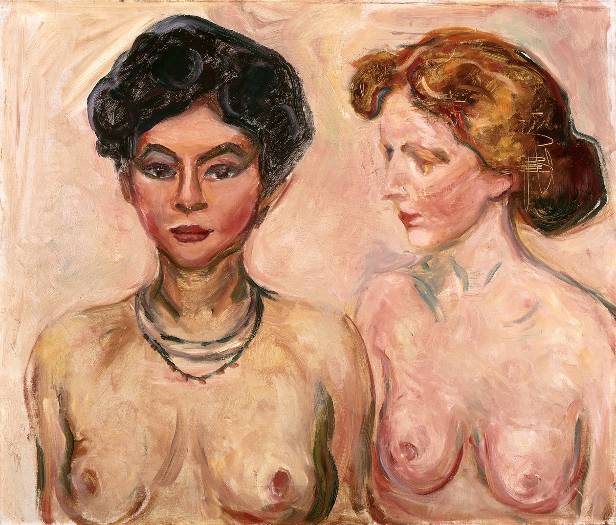 Podwójny portret (brąz i czerń); Podwójny portret (brąz i czerń) autorstwa Edvard Munch