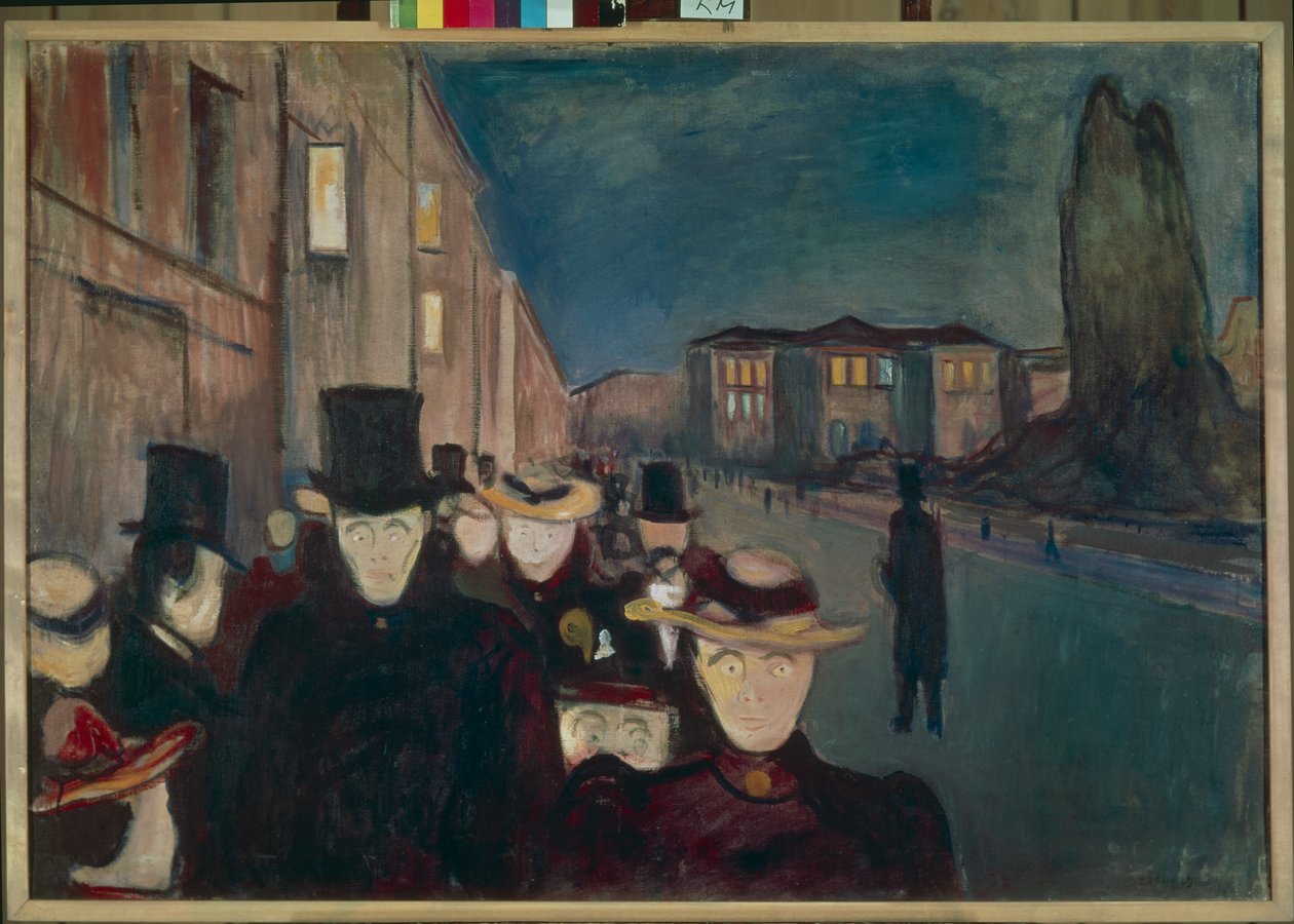 Wieczór na Karla Johan autorstwa Edvard Munch