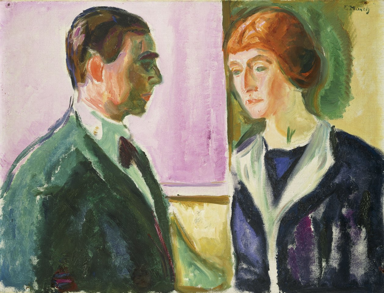 Pożegnanie (Podwójny portret Hugo i Kathe Perls); Pożegnanie (podwójny portret Hugo i Kathe Perls), ok. 1912 (olej na płótnie) autorstwa Edvard Munch