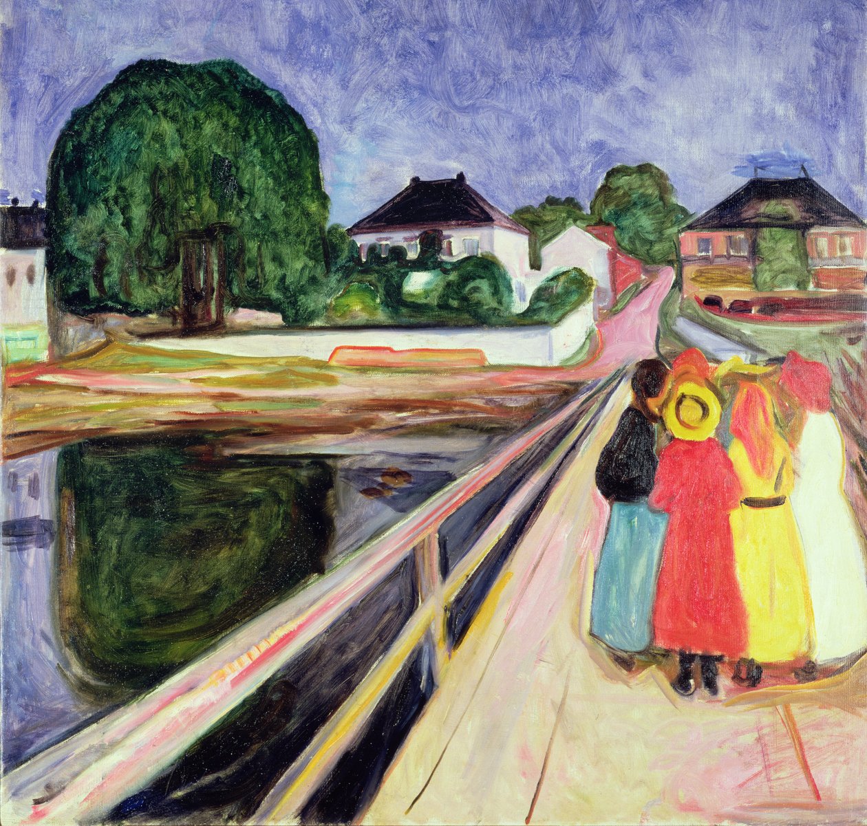 Dziewczyny na moście (olej na płótnie) autorstwa Edvard Munch