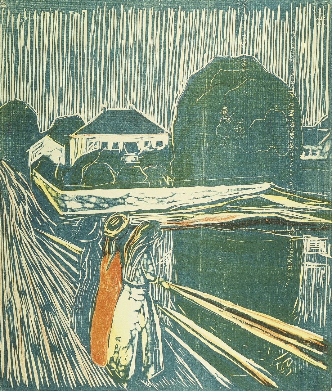 Dziewczyny na moście; dziewczyna na moście autorstwa Edvard Munch
