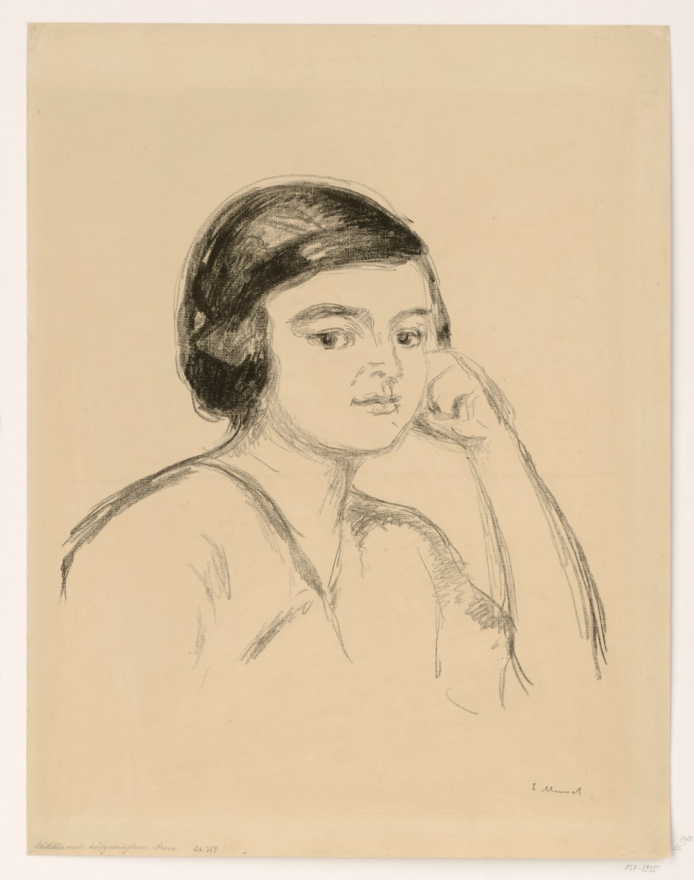 Młoda kobieta (młoda kobieta z ręką przy policzku; dziewczyna z podpartą ręką) autorstwa Edvard Munch