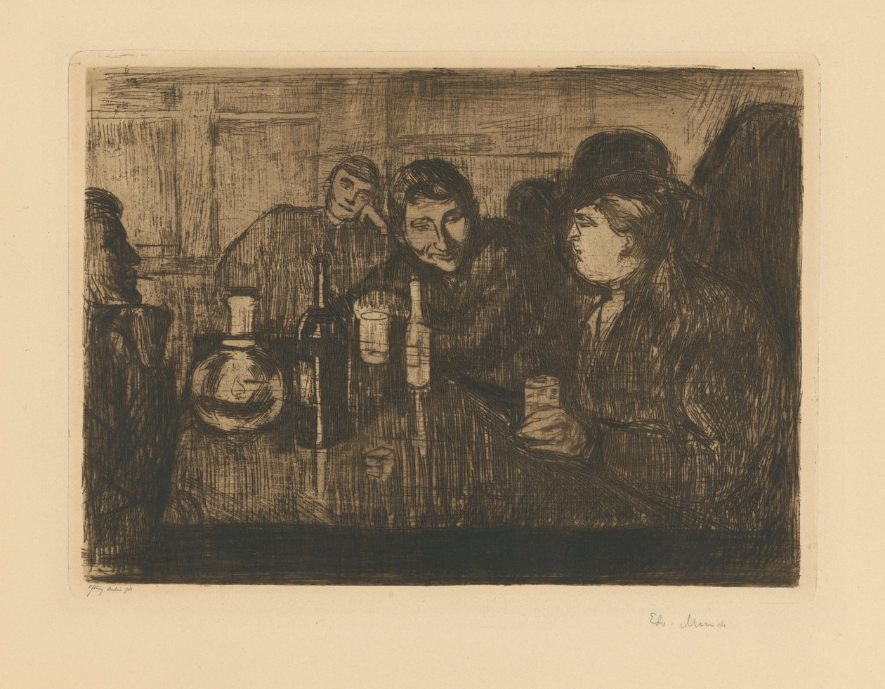 Kristiania-Boheme I autorstwa Edvard Munch