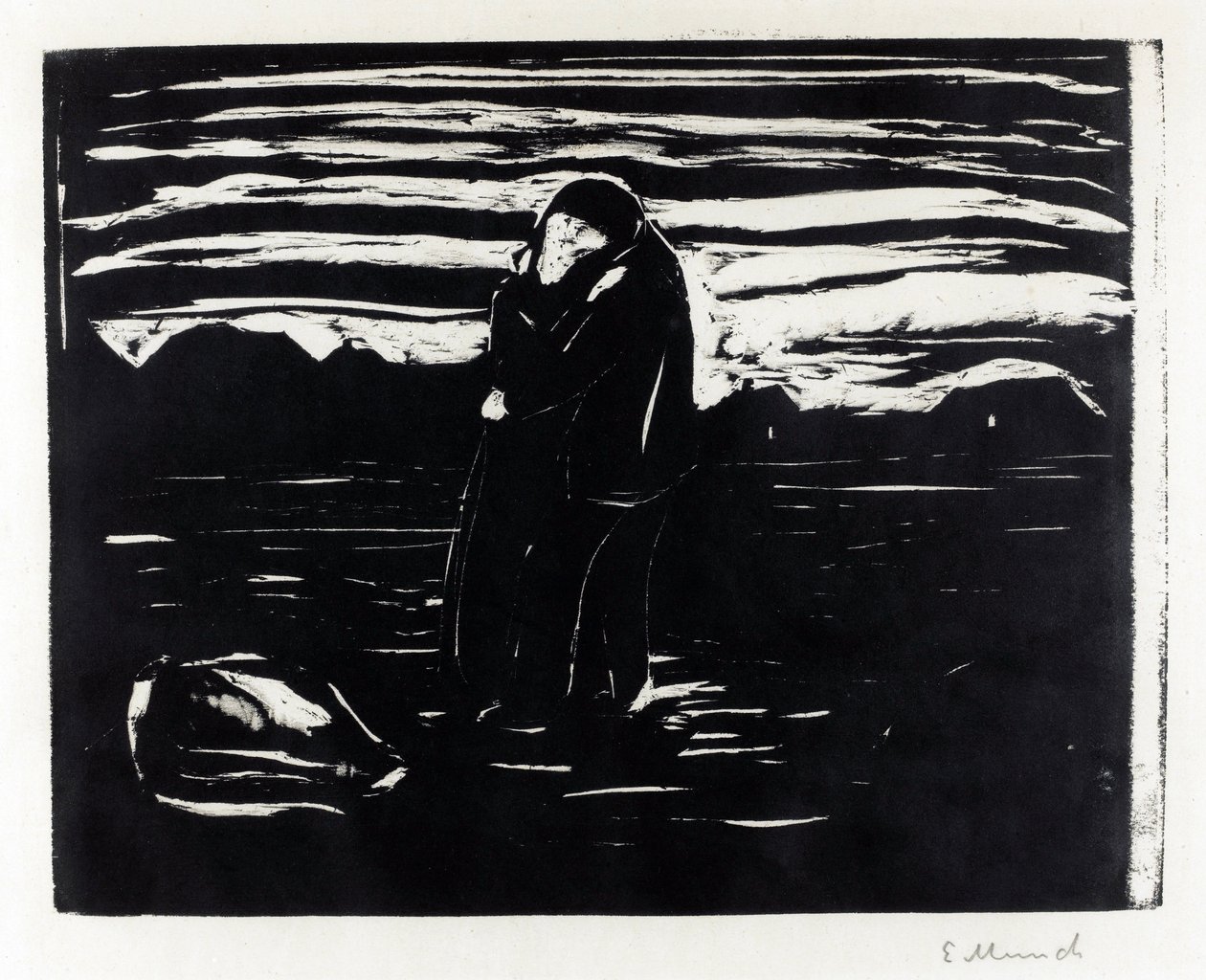 Grawer „Pocałunek w polu” (Pocałunek w polu) autorstwa Edvarda Muncha (1863-1944) autorstwa Edvard Munch