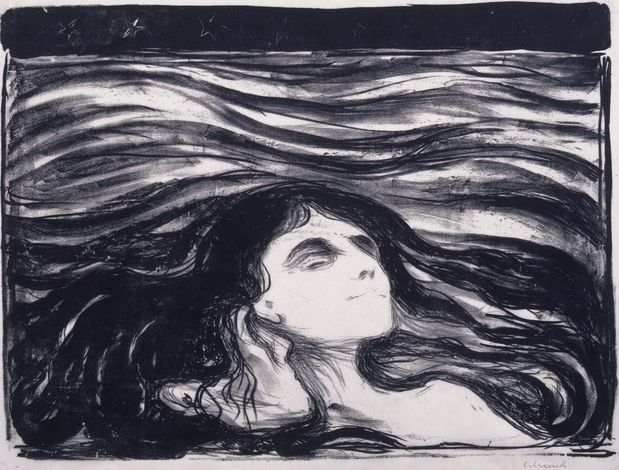 Kochankowie na falach autorstwa Edvard Munch