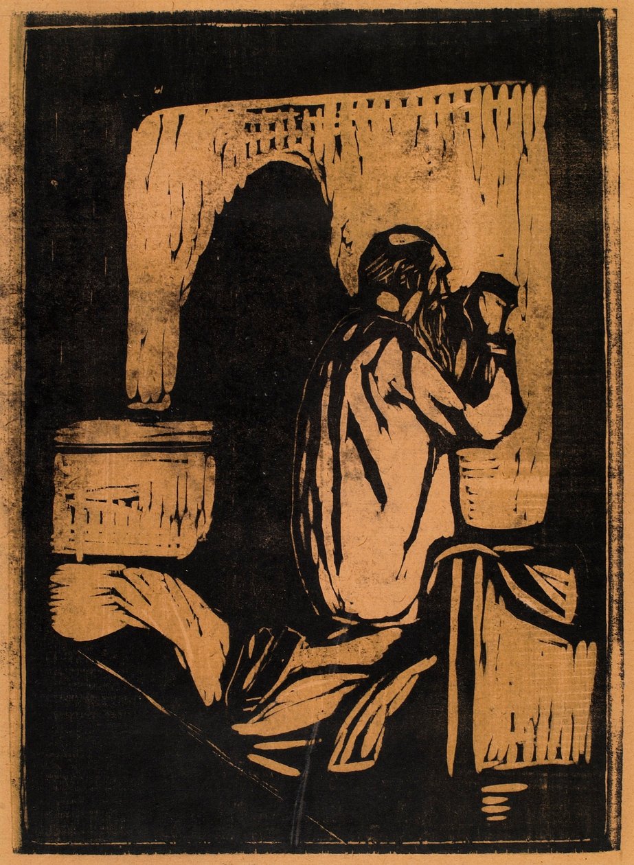 Modlący się stary człowiek autorstwa Edvard Munch
