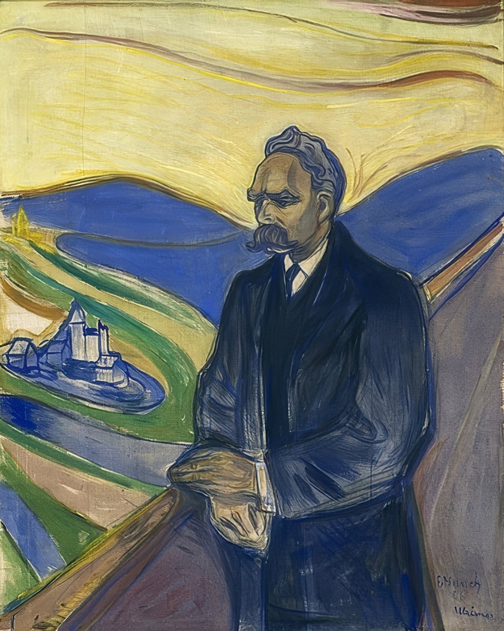 Portret Fryderyka Nietzschego. 1906 autorstwa Edvard Munch