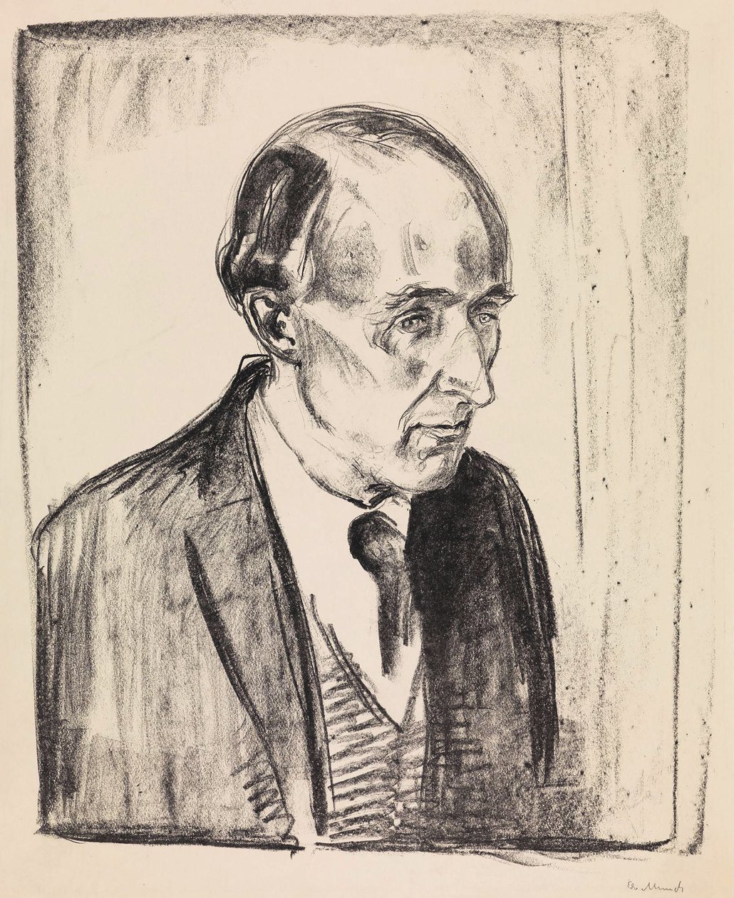 Portret kompozytora Fryderyka Deliusa 1862-1934 , 1920. autorstwa Edvard Munch
