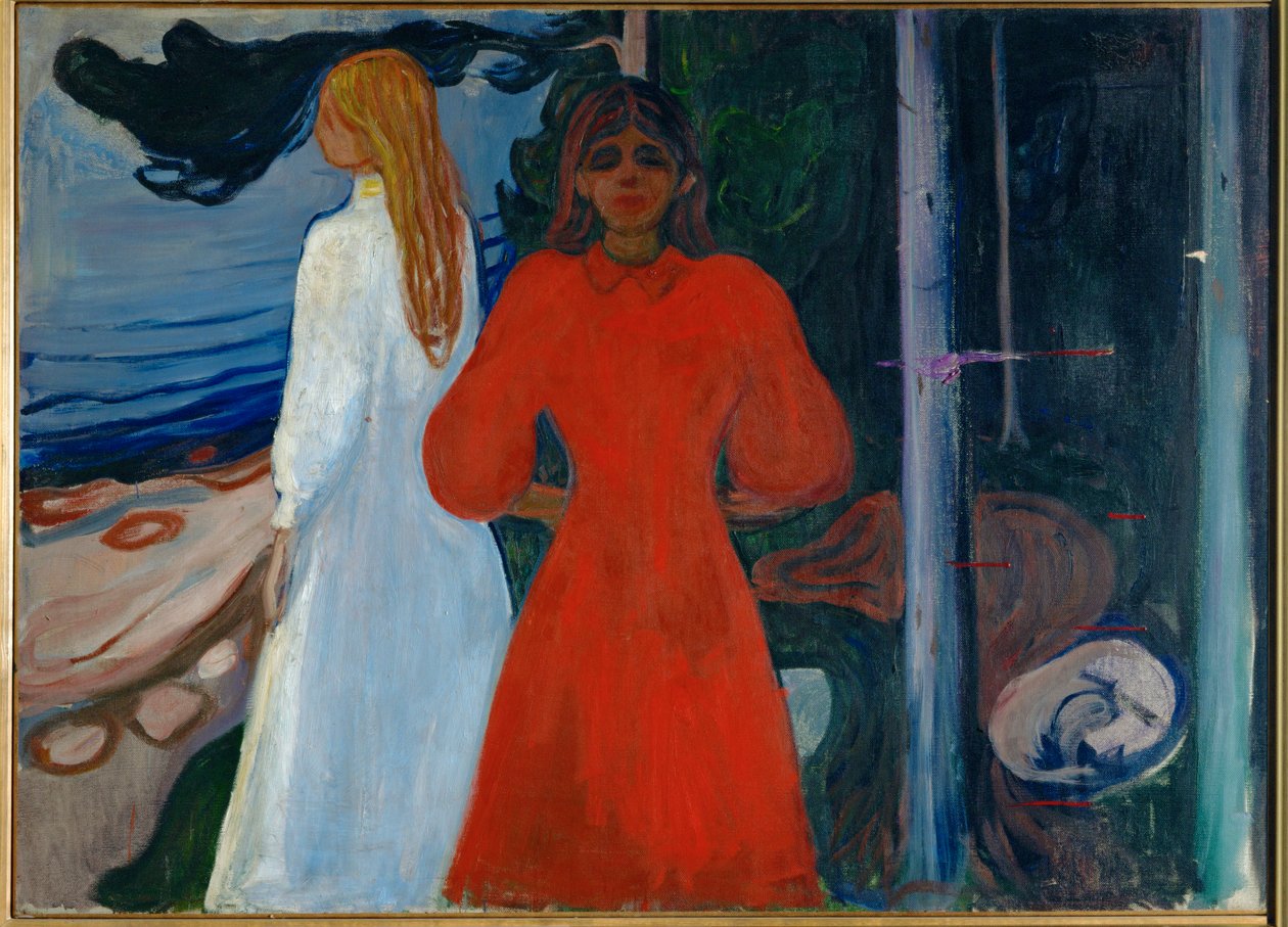 Czerwony i biały (olej na płótnie) autorstwa Edvard Munch