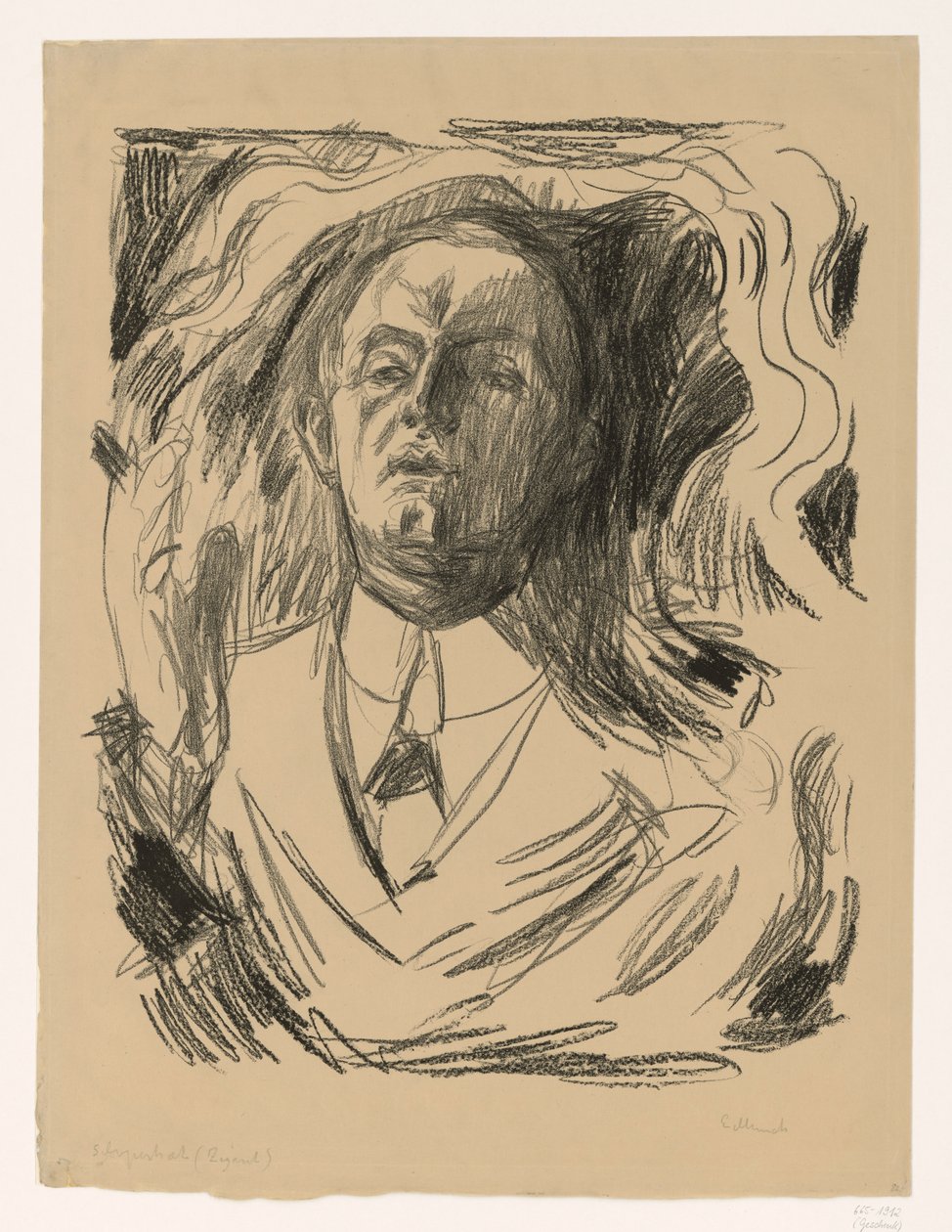 Autoportret z papierosem autorstwa Edvard Munch