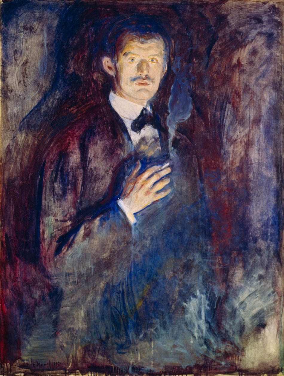 Autoportret z papierosem autorstwa Edvard Munch