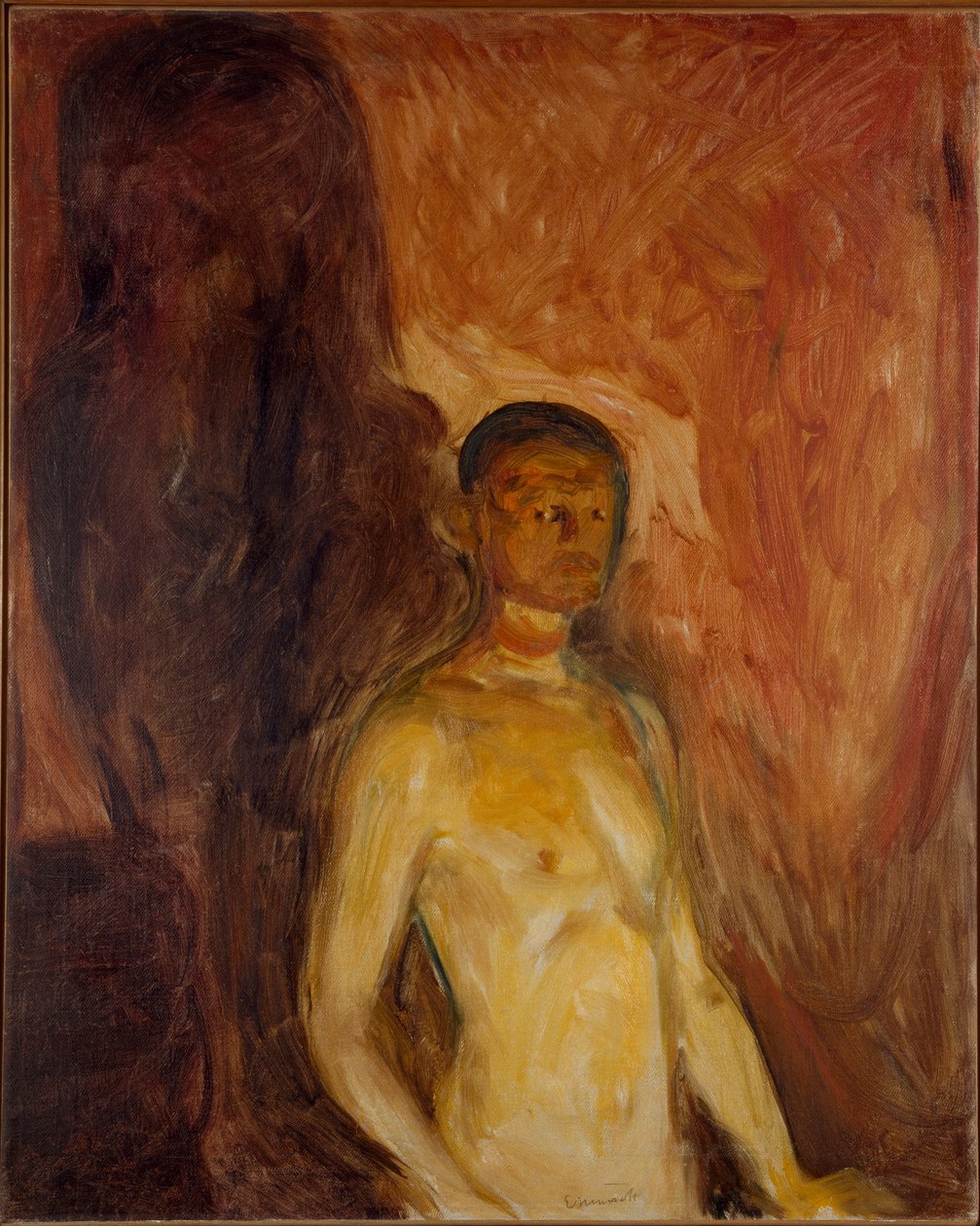 Autoportret w piekle Malarstwo Edvarda Muncha (1863-1944) 1895 ok. Słońce. 81,5x65,5 cm Oslo, Miejskie Zbiory Sztuki Munch Museum (Musee Munch) autorstwa Edvard Munch