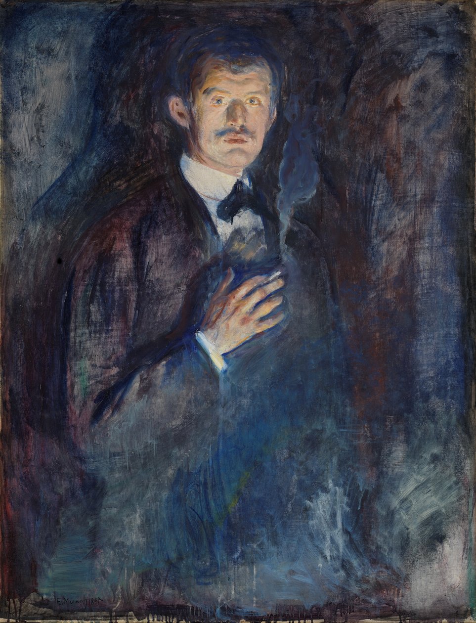 Autoportret z papierosem autorstwa Edvard Munch