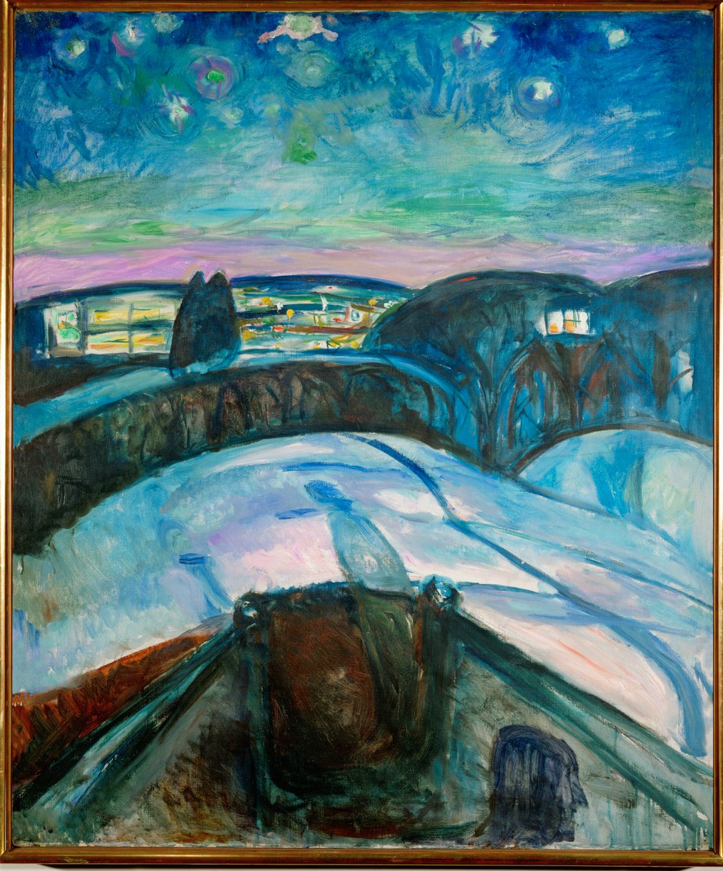 Gwiaździsta noc (olej na płótnie) autorstwa Edvard Munch