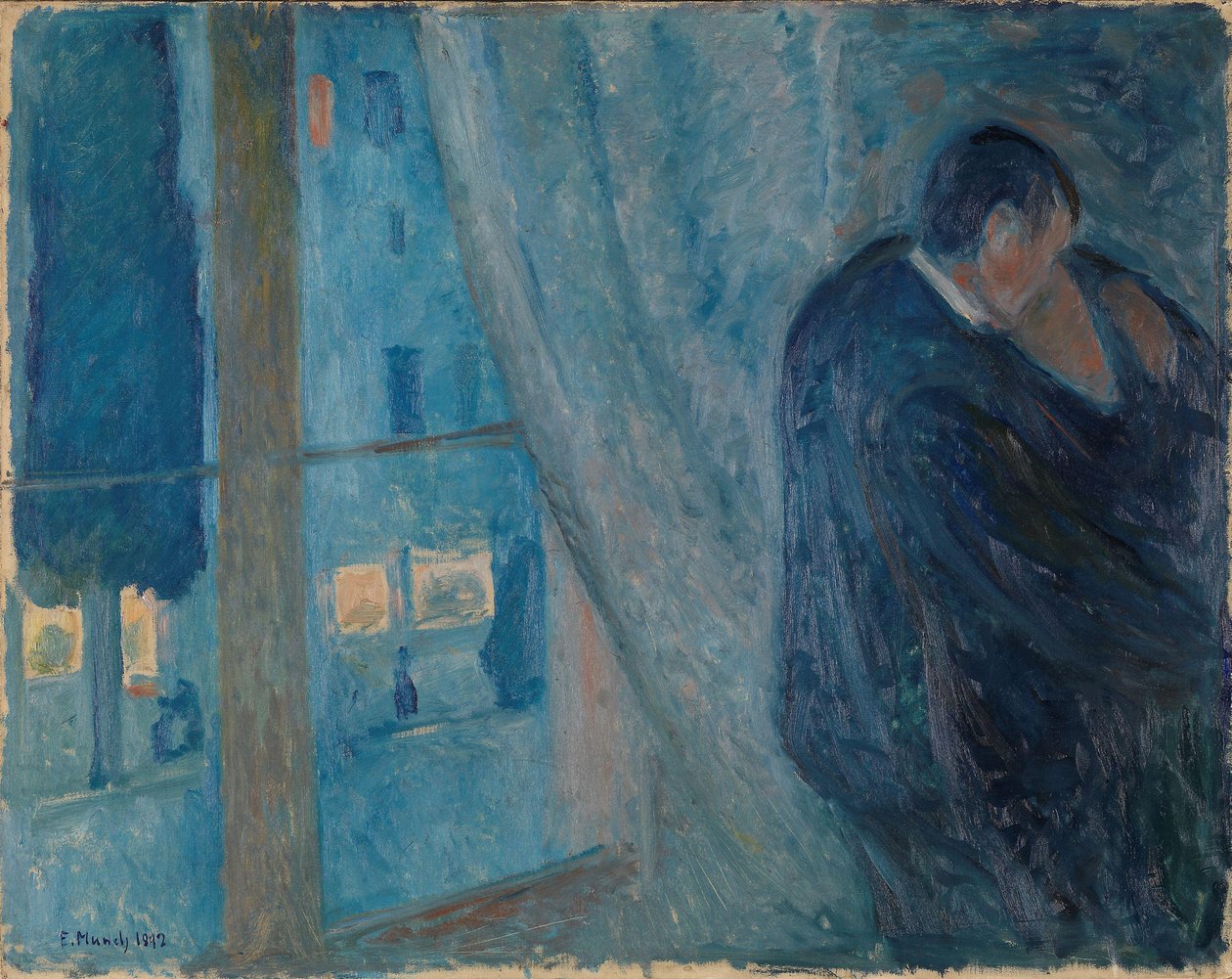 Pocałunek, 1892. autorstwa Edvard Munch