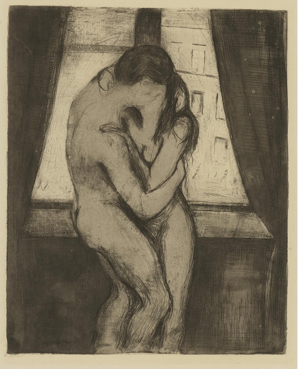 Pocałunek, 1895 autorstwa Edvard Munch