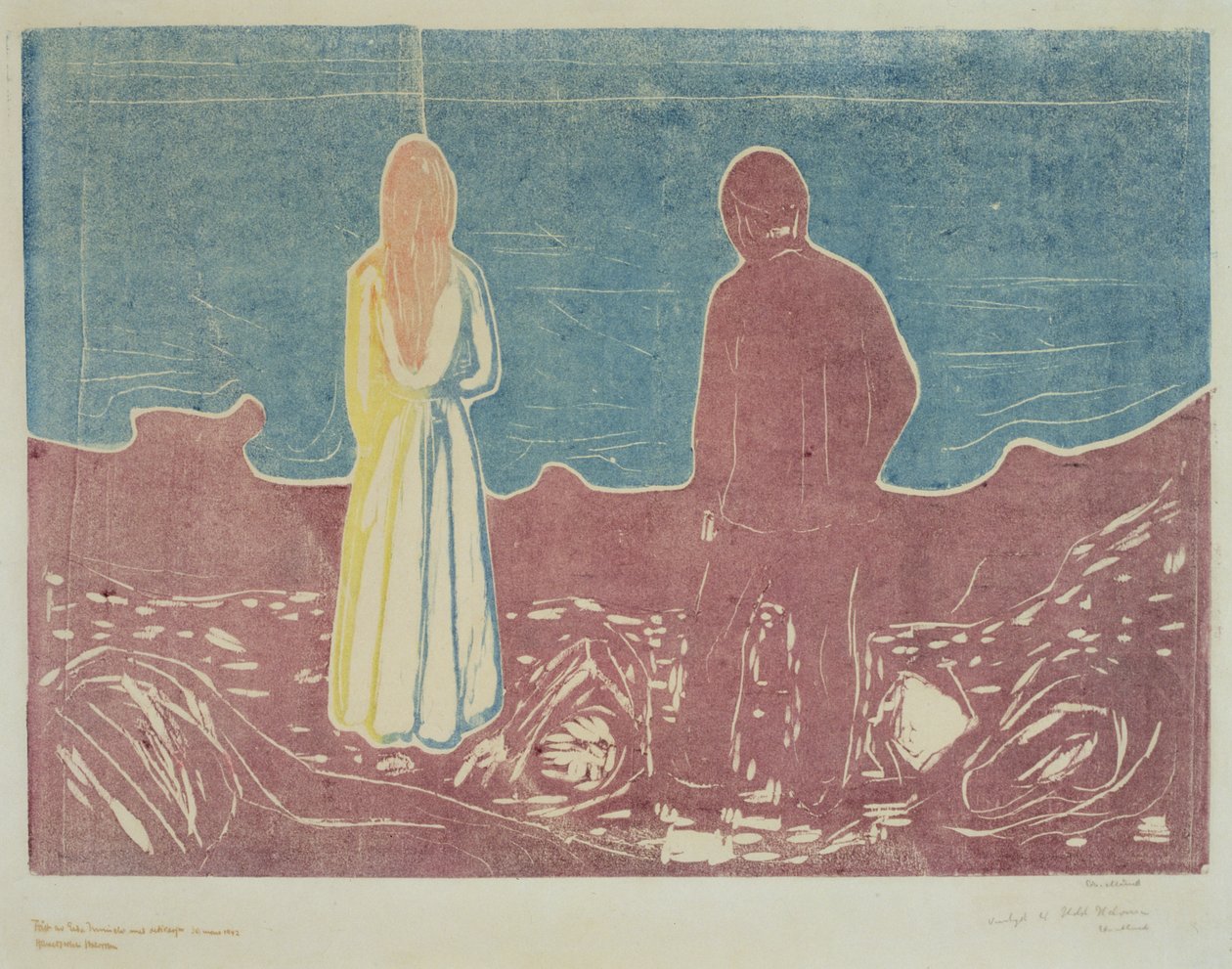 Dwie osoby, 1899 (Samotni) autorstwa Edvard Munch