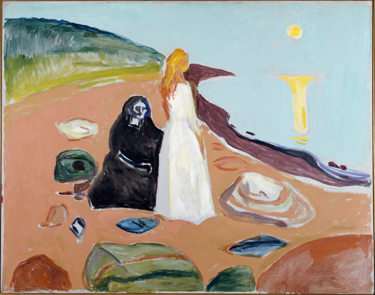 Dwie kobiety na plaży (obraz, ok. 1935) autorstwa Edvard Munch