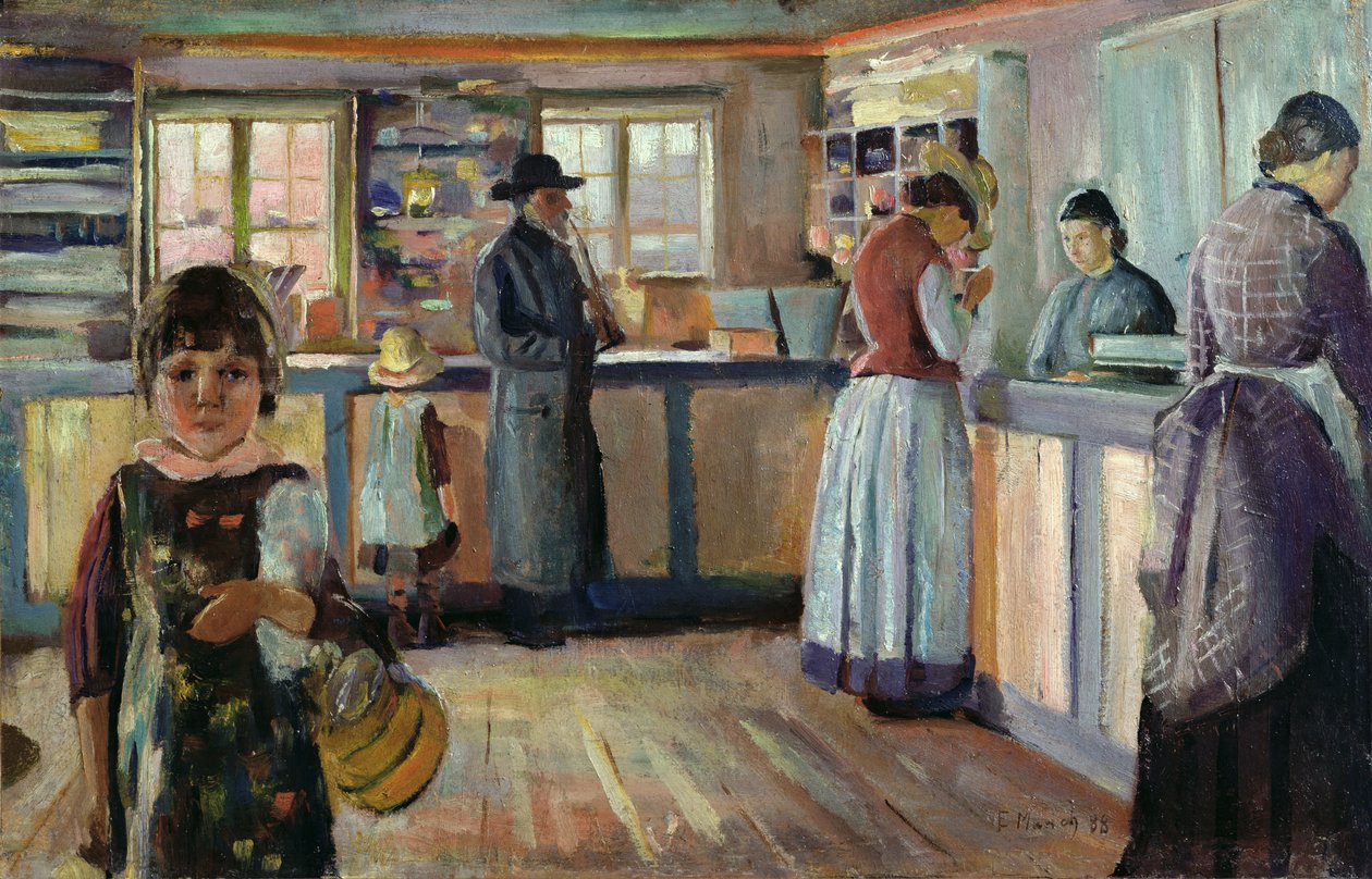 Sklep w wiosce Vrengen autorstwa Edvard Munch