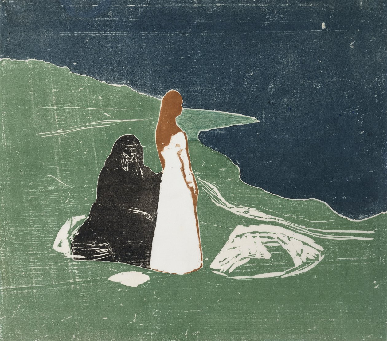 Kobiety na wybrzeżu; kobiety na brzegu morza autorstwa Edvard Munch