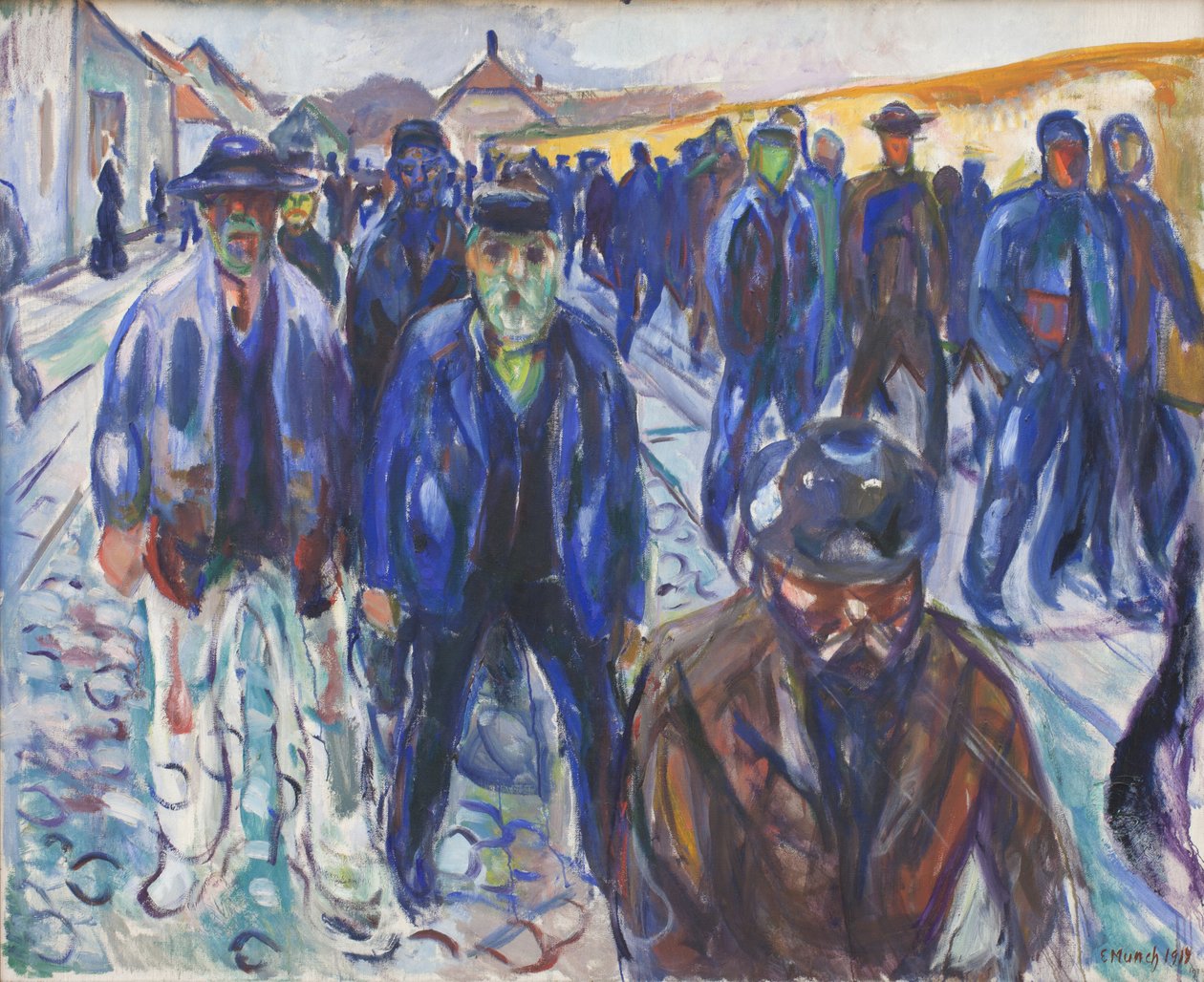 Pracownicy w drodze do domu autorstwa Edvard Munch