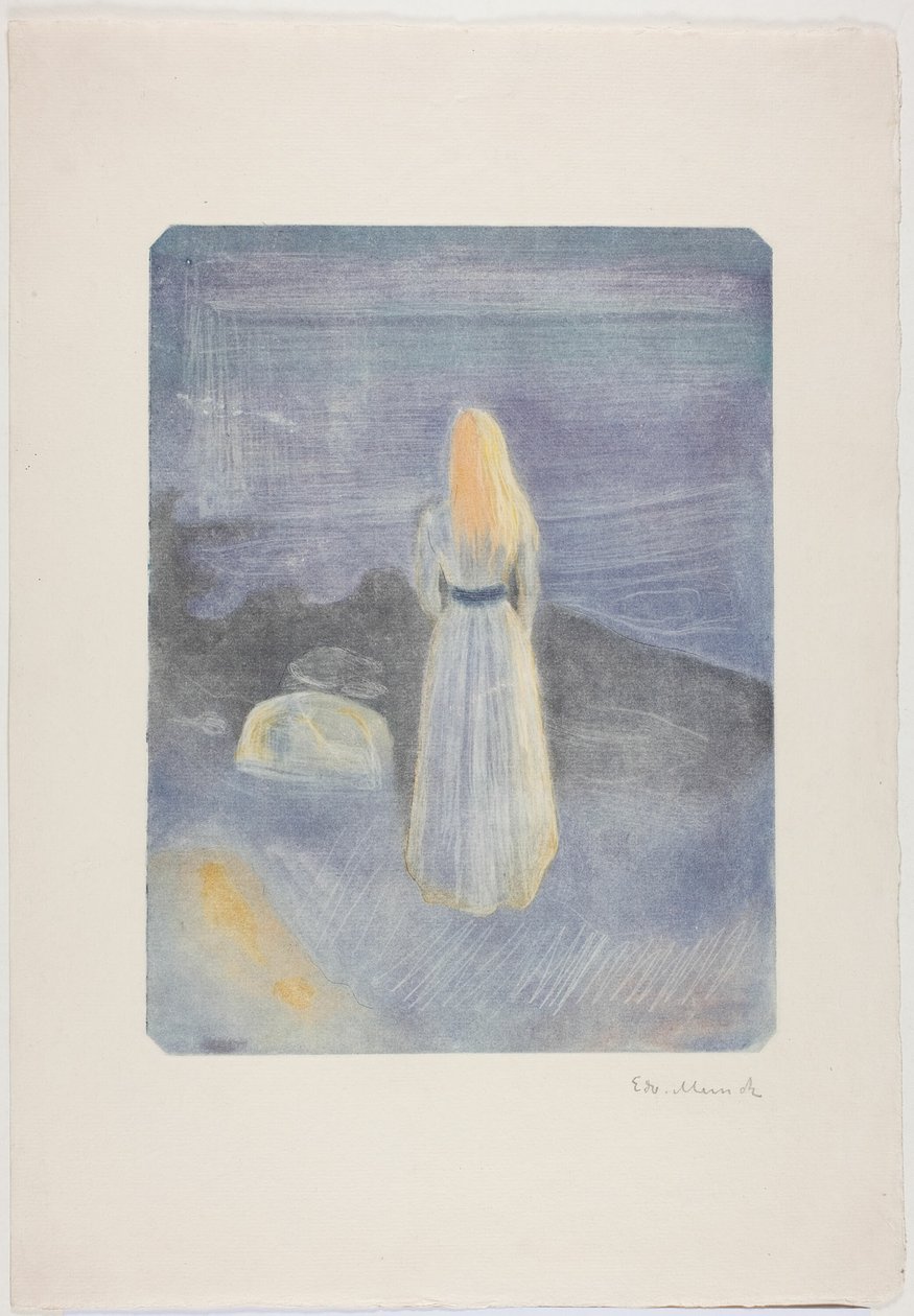 Młoda kobieta na plaży autorstwa Edvard Munch